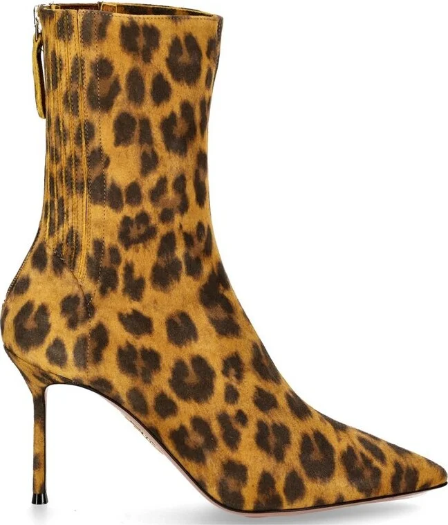 Aquazzura Leopard Printed Anckle Boots