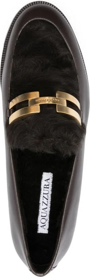 Aquazzura Loafers With Shearling Trim - Image 4