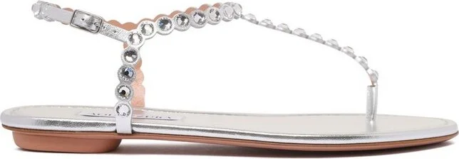 Aquazzura Logo Patch Embellished Sandals