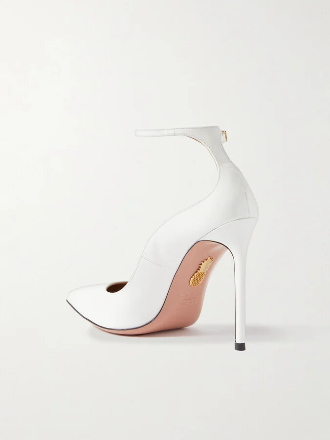 Aquazzura - Love Affair 105 Patent-leather Pumps - White - Image 3