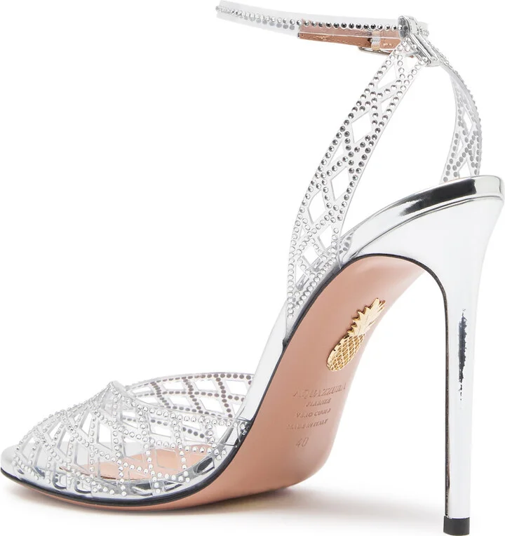 Aquazzura Lumiere 105 Crystal-embellished Sandals - Image 2