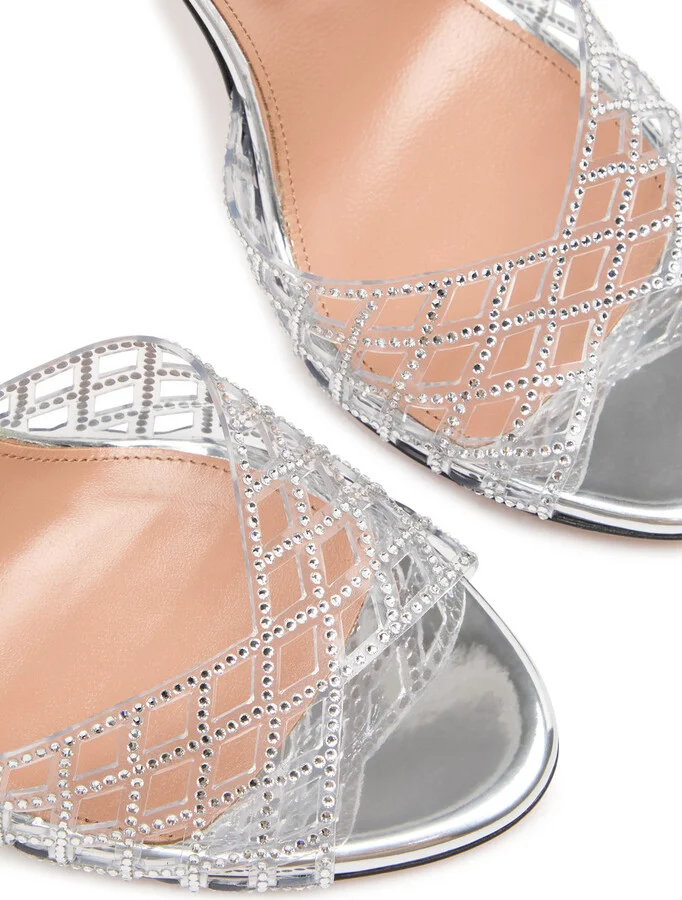 Aquazzura Lumiere 105 Crystal-embellished Sandals - Image 3