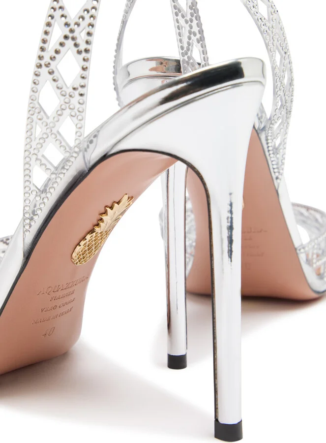 Aquazzura Lumiere 105 Crystal-embellished Sandals - Image 4