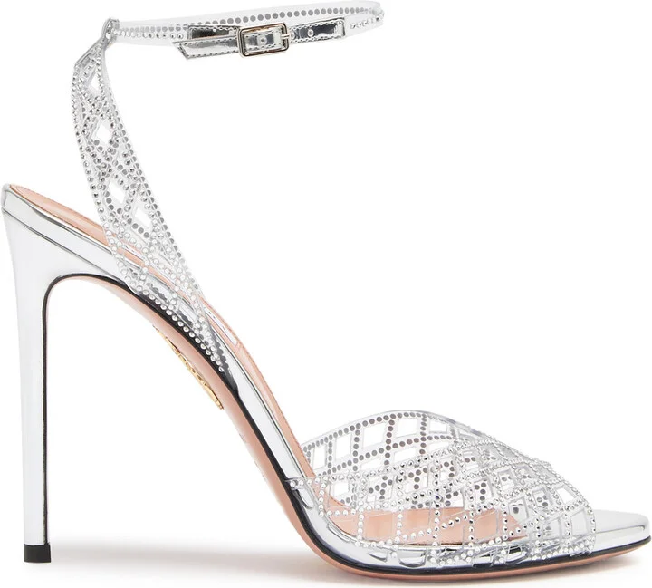 Aquazzura Lumiere 105 Crystal-embellished Sandals