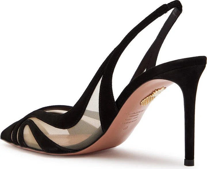 Aquazzura Lune Suede Slingback Pumps - Image 2