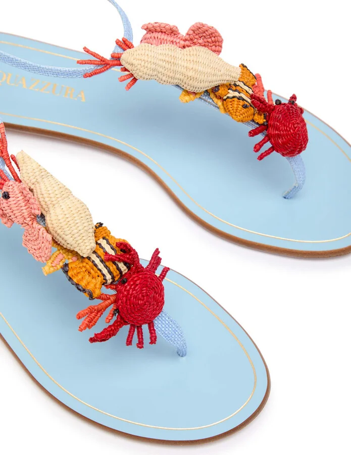 Aquazzura Marea Appliquéd canvas Sandals - Image 3