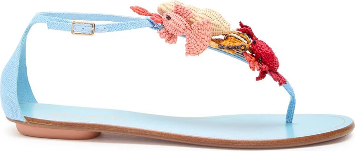 Aquazzura Marea Appliquéd canvas Sandals