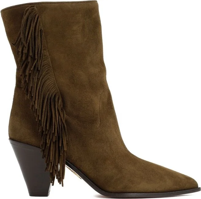 Aquazzura Marfa Fringed Pointed-Toe Boots