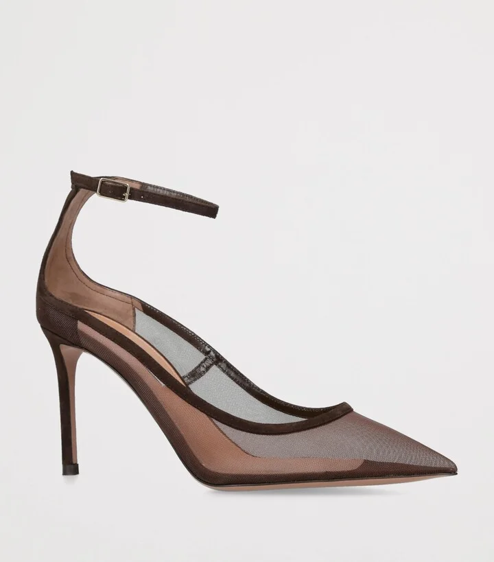 Aquazzura Mesh Love Affair Pumps 80 - Image 3