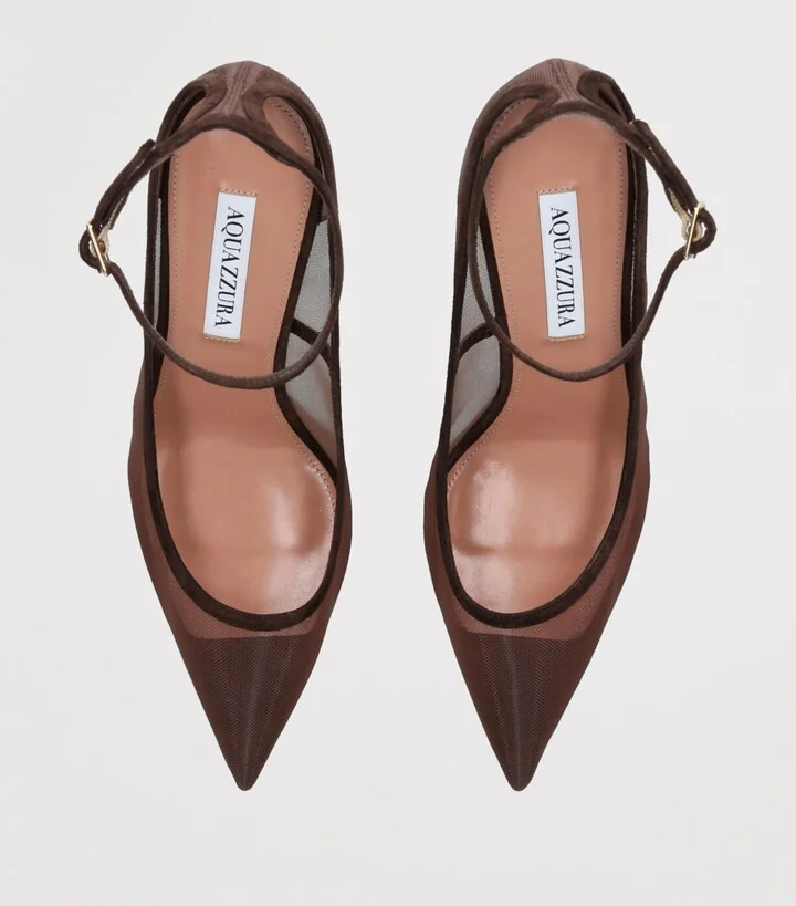 Aquazzura Mesh Love Affair Pumps 80 - Image 4