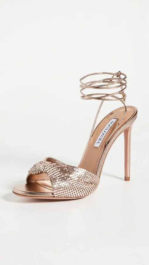Aquazzura Metal Twist Sandals 105 - Image 2