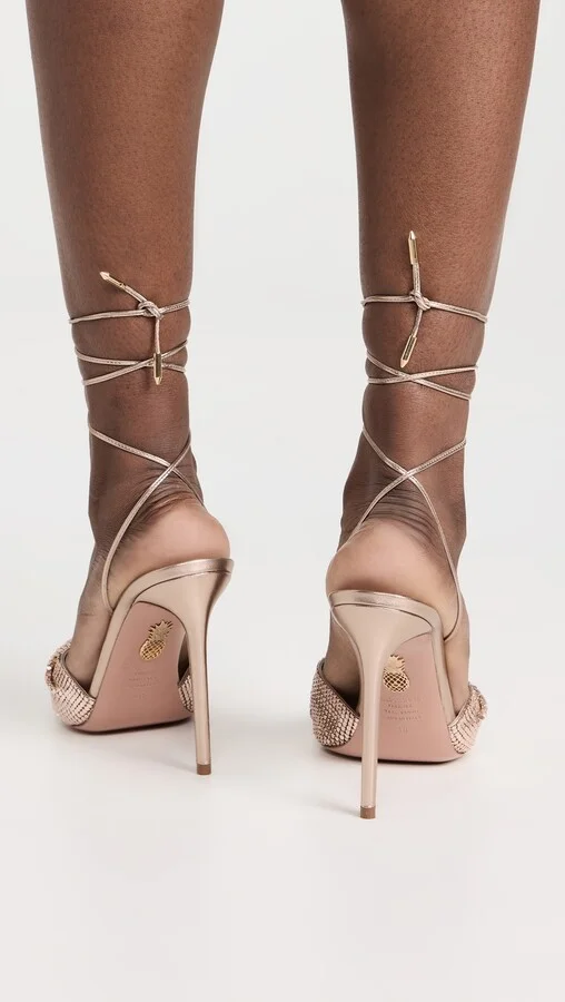 Aquazzura Metal Twist Sandals 105 - Image 4