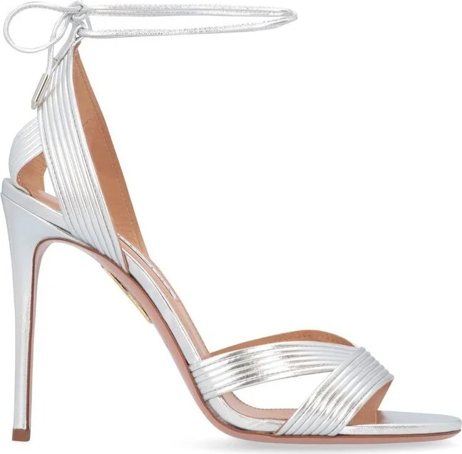 Aquazzura Metallic Effect Ankle Strap Sandals