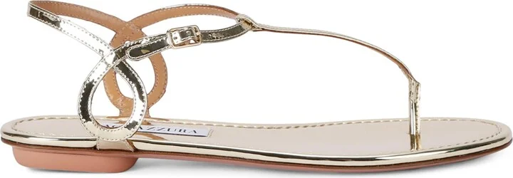 Aquazzura Metallic Leather Almost Bare Sandals