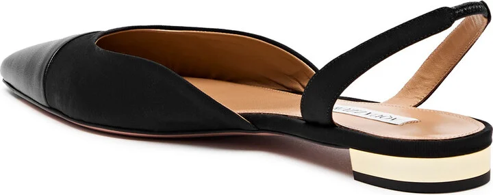 Aquazzura Milanese Faille Slingback Flats - Image 2