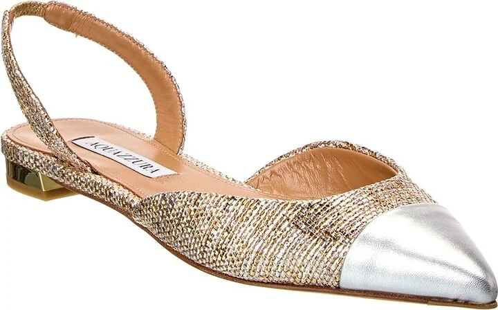 Aquazzura Milanese Leather Slingback Flat
