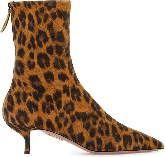 Aquazzura Montmartre Leopard Printed Pointed Toe Boots