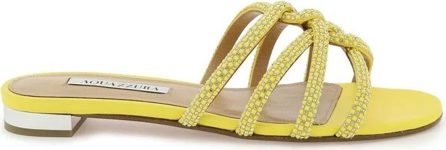 Aquazzura Moondust Embellished Flat Slides