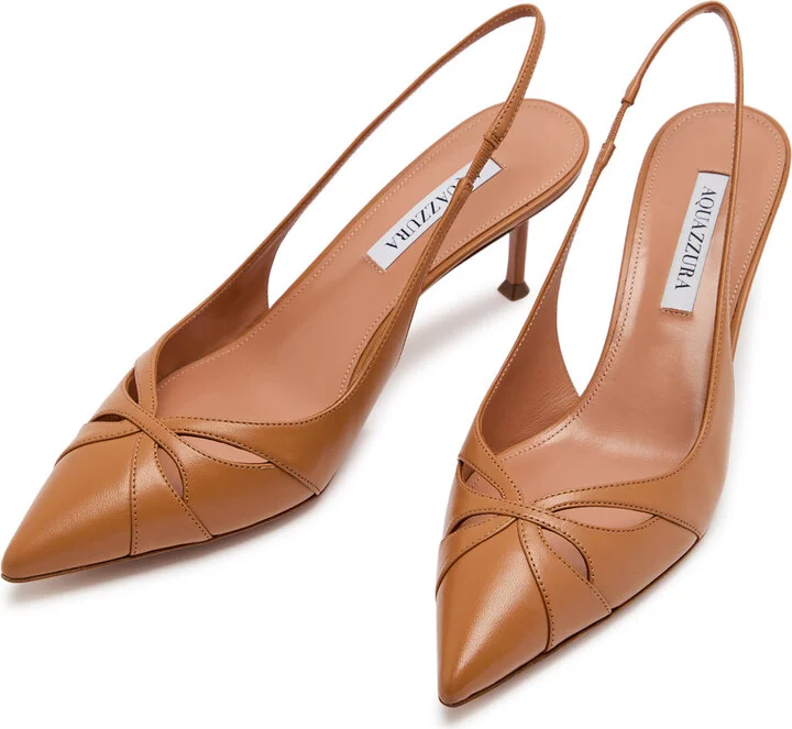 Aquazzura Moves 65 Leather Slingback Pumps - Image 3