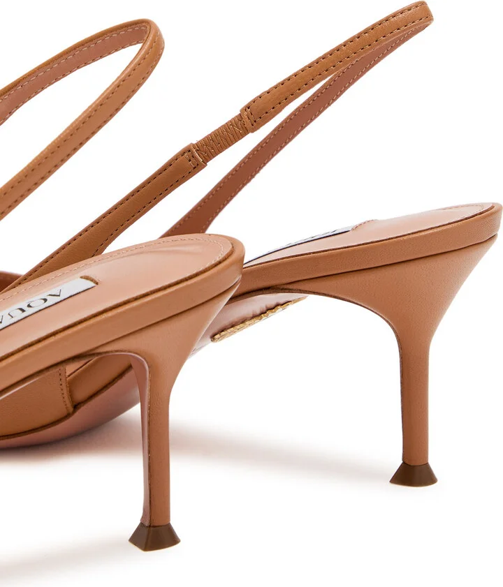 Aquazzura Moves 65 Leather Slingback Pumps - Image 4