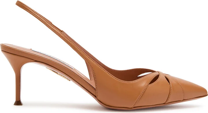 Aquazzura Moves 65 Leather Slingback Pumps