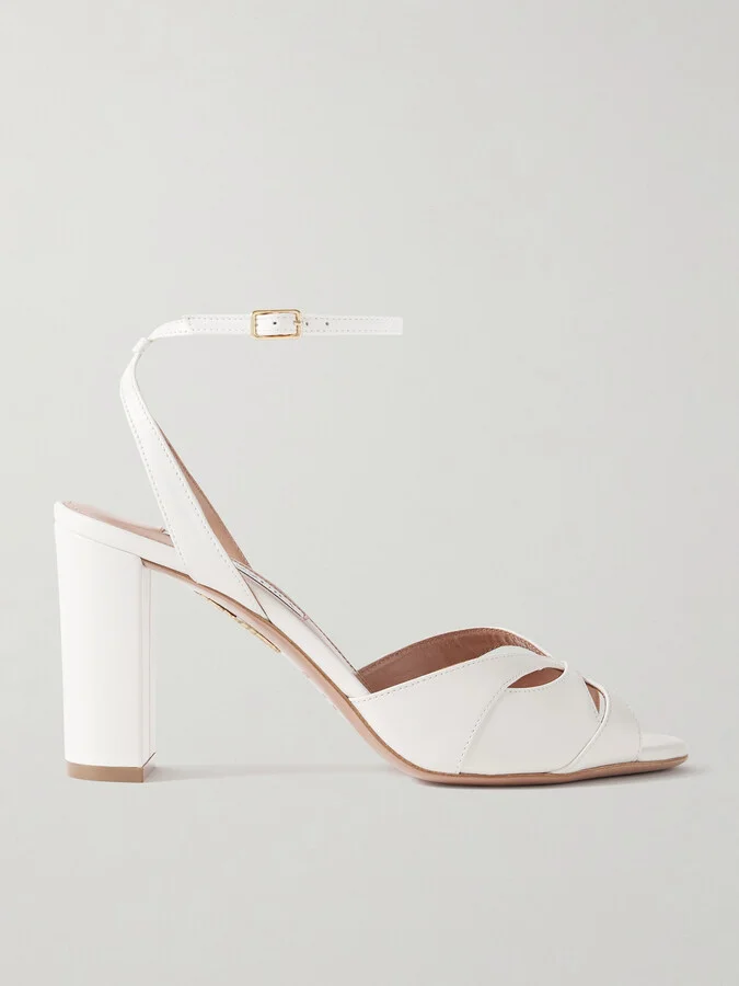Aquazzura - Moves 85 Leather Sandals - White