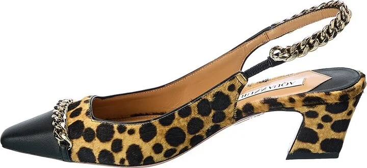 Aquazzura Nikki Cavallino 50 Haircalf Slingback Pump - Image 2