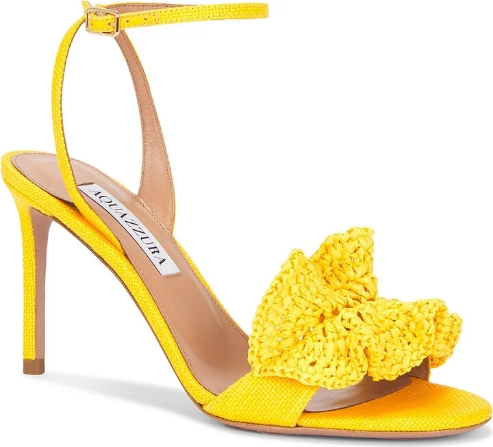 Aquazzura Noches Tropicales 85 Sandal in Yellow - Image 2
