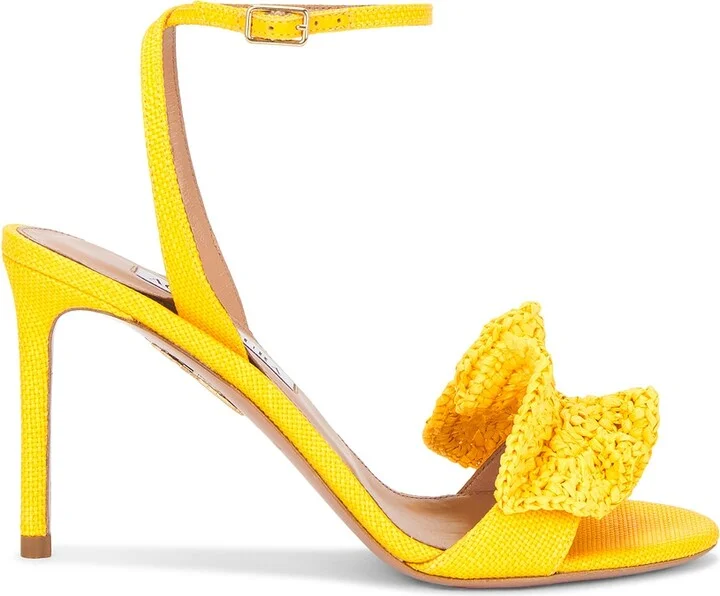 Aquazzura Noches Tropicales 85 Sandal in Yellow