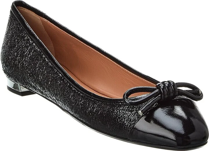 Aquazzura Parisina Cracked Leather Ballet Flat