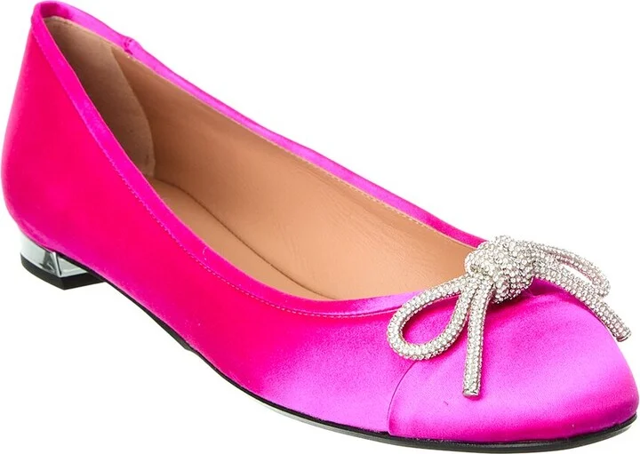 Aquazzura Parisina Crystal Satin Ballet Flat