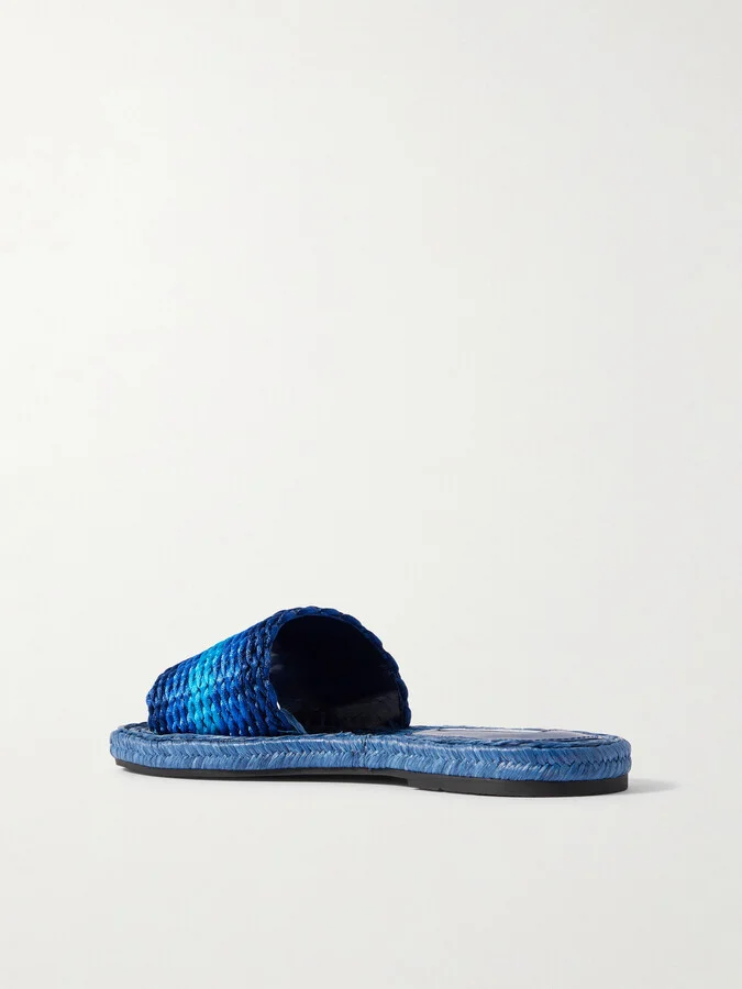Aquazzura - Playa Striped Cord Slides - Blue - Image 3