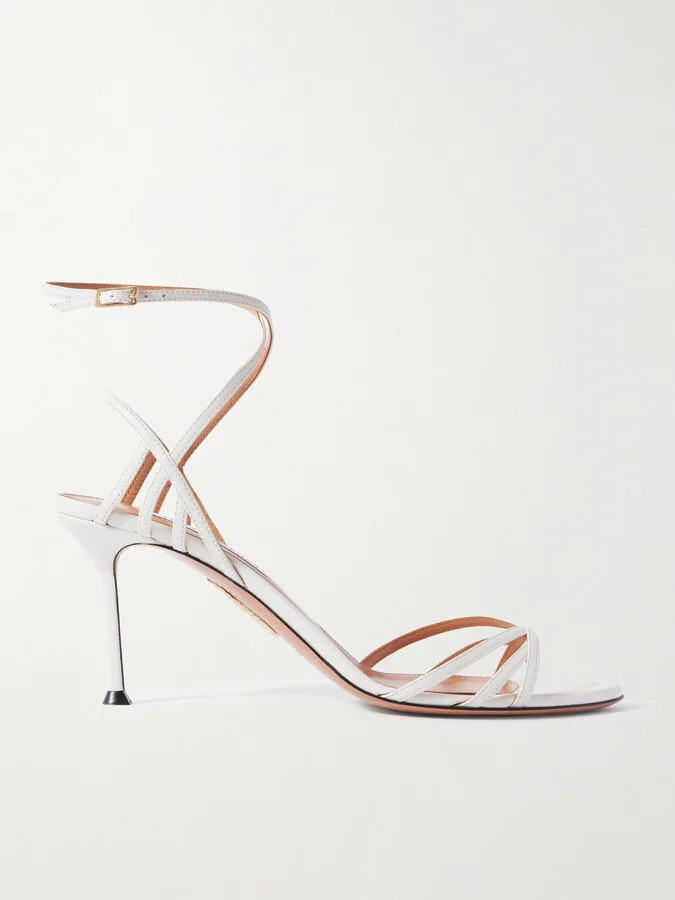 Aquazzura - Polanco 85 Leather Sandals - White