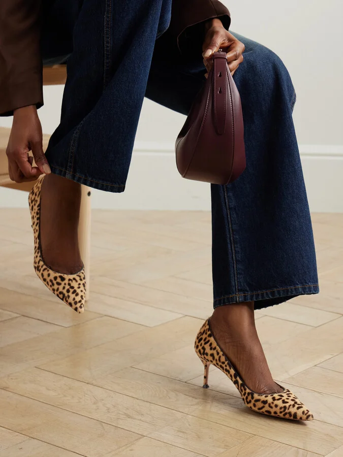 Aquazzura - Purist 65 Leopard-print Calf Hair Pumps - Animal print - Image 2