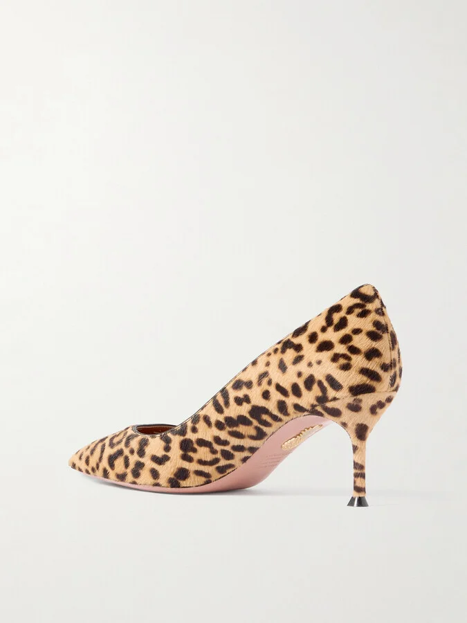 Aquazzura - Purist 65 Leopard-print Calf Hair Pumps - Animal print - Image 3