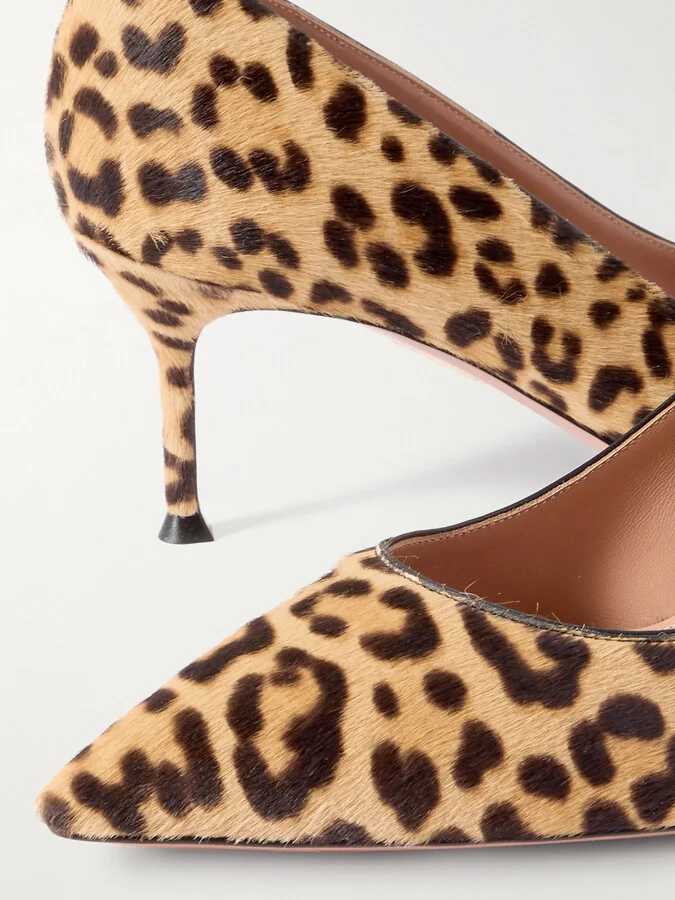 Aquazzura - Purist 65 Leopard-print Calf Hair Pumps - Animal print - Image 4