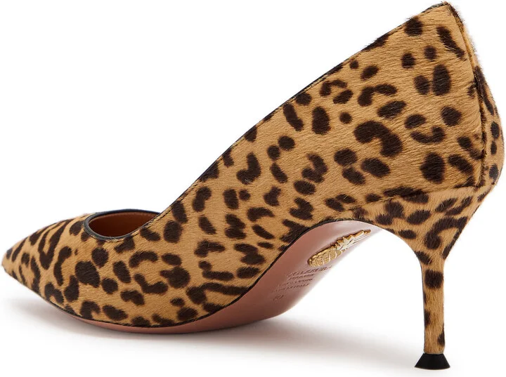 Aquazzura Purist 65 Leopard-print Leather Pumps - Image 2
