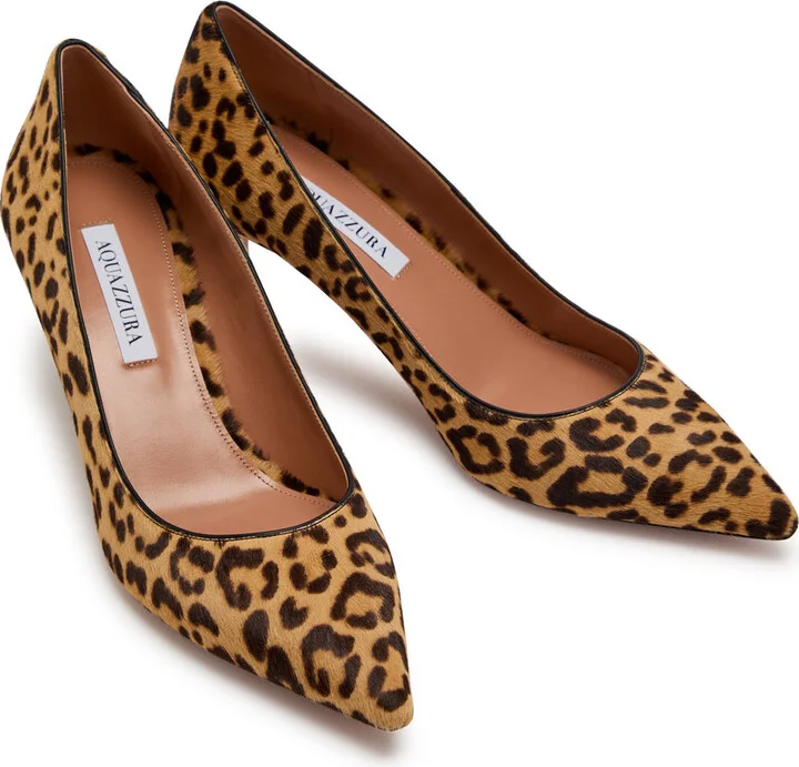 Aquazzura Purist 65 Leopard-print Leather Pumps - Image 3
