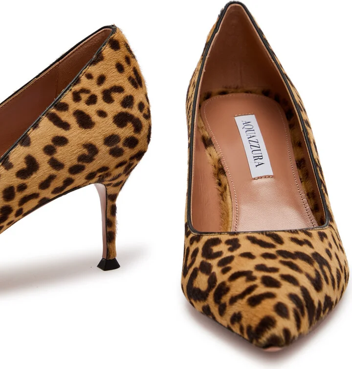 Aquazzura Purist 65 Leopard-print Leather Pumps - Image 4
