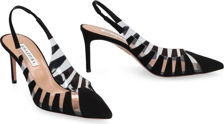 Aquazzura Pvc And Leather Slingback Sandals Hot Rumor - Image 3