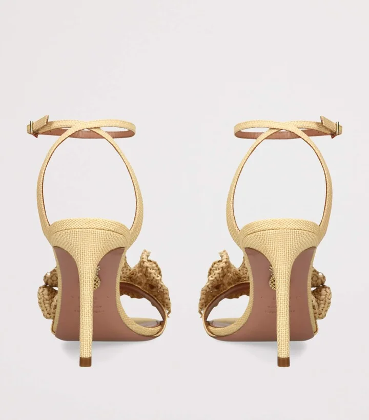 Aquazzura Raffia Ruffled Noches Tropicales Sandals 85 - Image 2