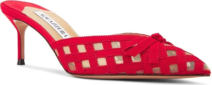 Aquazzura Romance 65 Mule in Red - Image 2