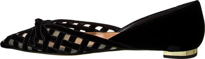 Aquazzura Romance Velvet & Mesh Flat - Image 2