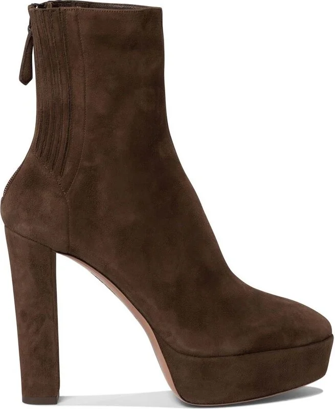 Aquazzura Round-Toe Heeled Ankle Boots