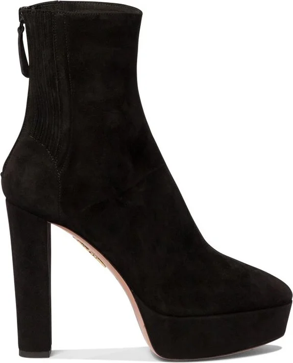 Aquazzura Round-Toe Heeled Ankle Boots