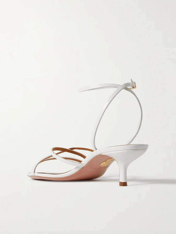 Aquazzura - Roy 50 Leather Sandals - White - Image 3
