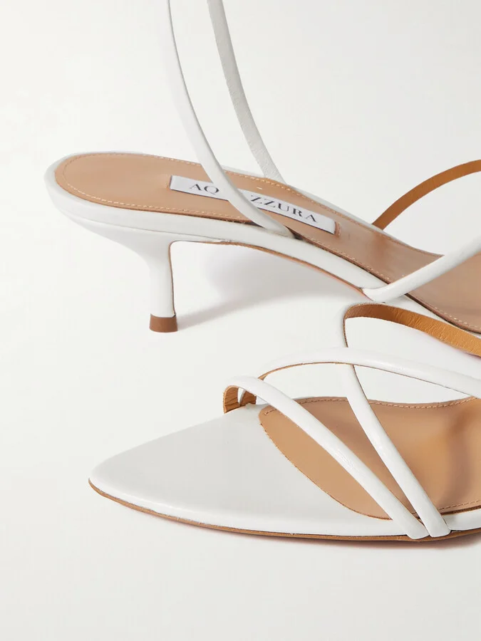 Aquazzura - Roy 50 Leather Sandals - White - Image 4