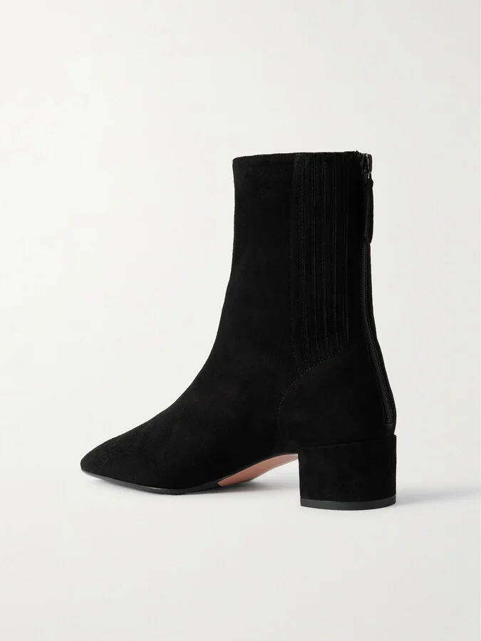 Aquazzura - Saint Honoré 35 Suede Ankle Boots - Black - Image 3