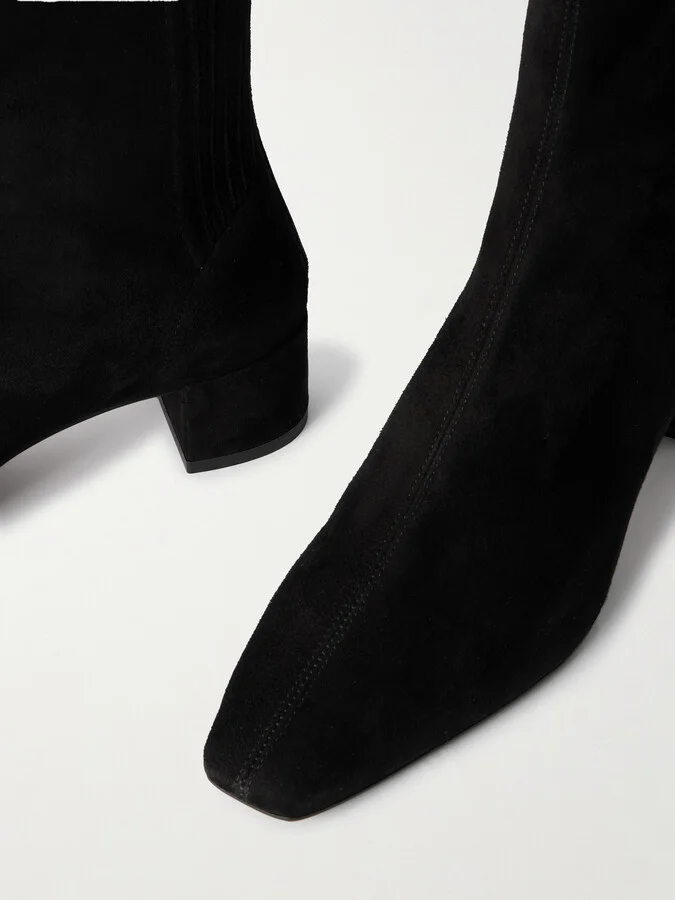 Aquazzura - Saint Honoré 35 Suede Ankle Boots - Black - Image 4
