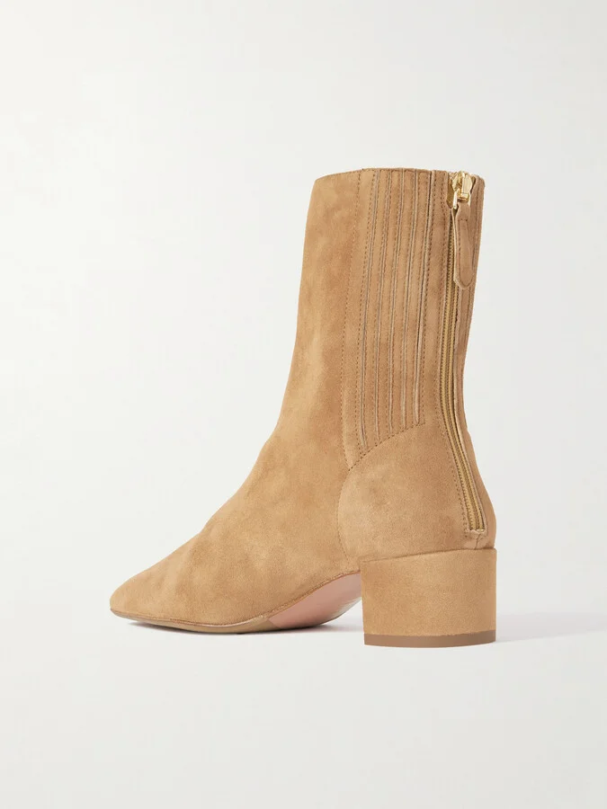 Aquazzura - Saint Honoré 35 Suede Ankle Boots - Brown - Image 3
